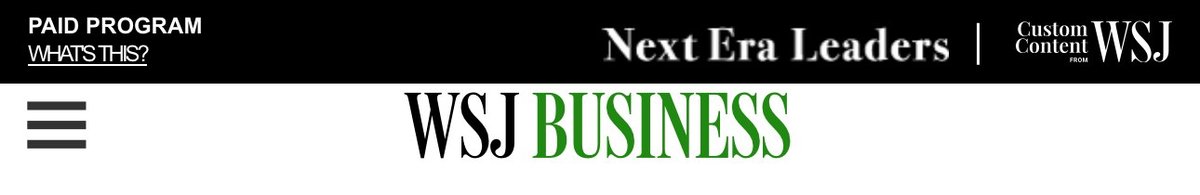WSJ「Next Era Leaders」特集ページのヘッダー